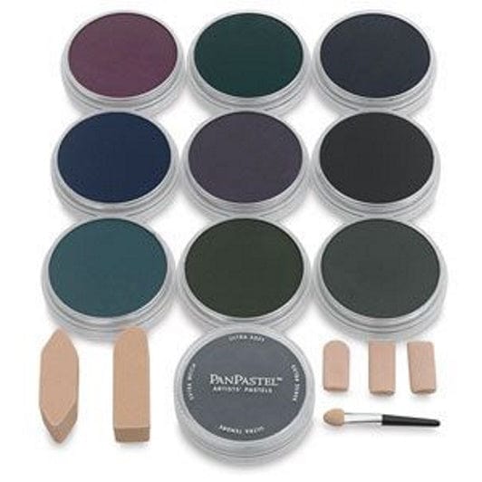 Panpastel Tørpastel PANPASTEL Extra dark shades - cool sæt med 10 farver