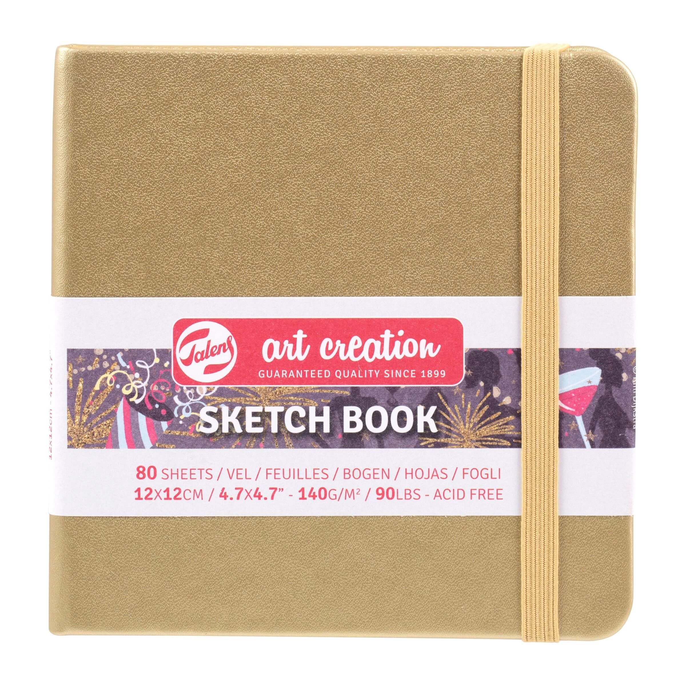 Royal Talens Sketch Book Talens Book W.GOLD 12X12 140G#