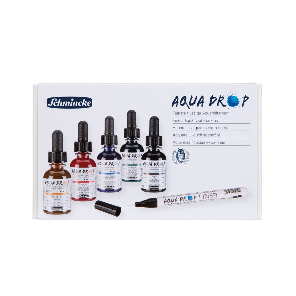 Schmincke Akvarelmaling Schmincke Aqua Drop 5x30ml sæt + Liner