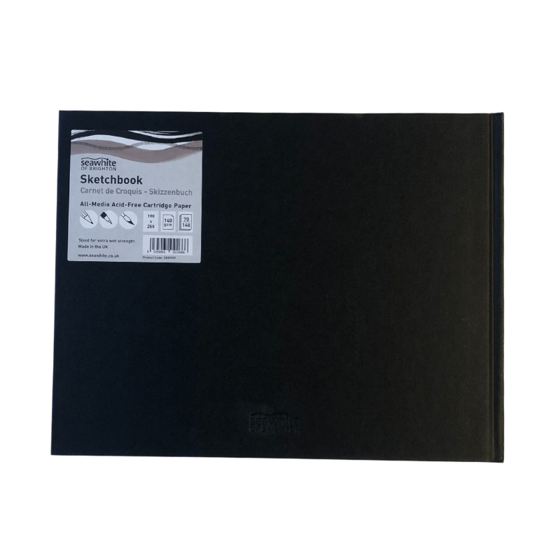 Seawhite Sketch Book Seawhite Black Cloth Sketchbook landscape 19x25. 140 gsm. 70 ark