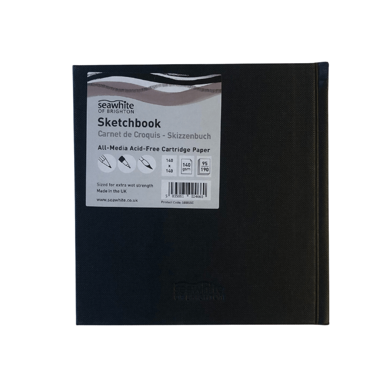 Seawhite Sketch Book Seawhite Black Cloth Sketchbook Square 14x14cm