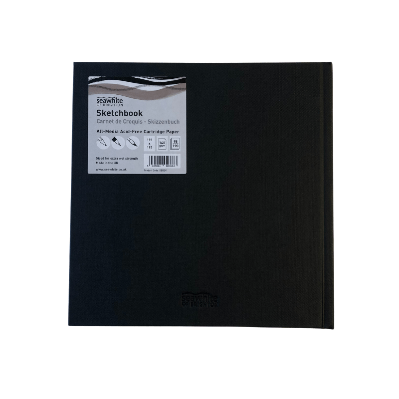 Seawhite Sketch Book Seawhite Black Cloth Sketchbook Square 19x19cm. 140 gsm. 95 ark