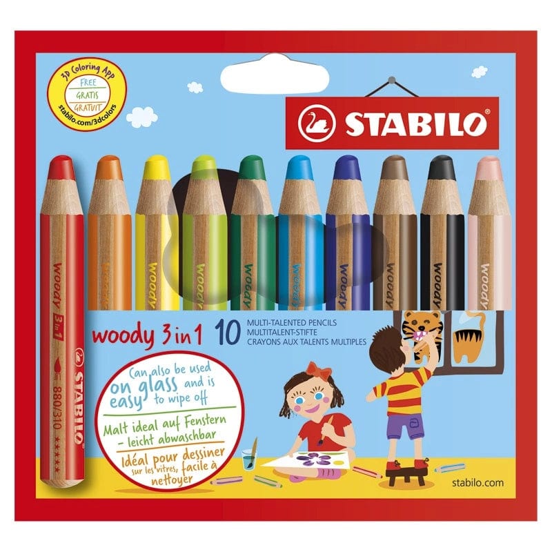 Stabilo Tegneartikler 10 stk Stabilo Woody 3 in 1 sæt (Flere Varianter)