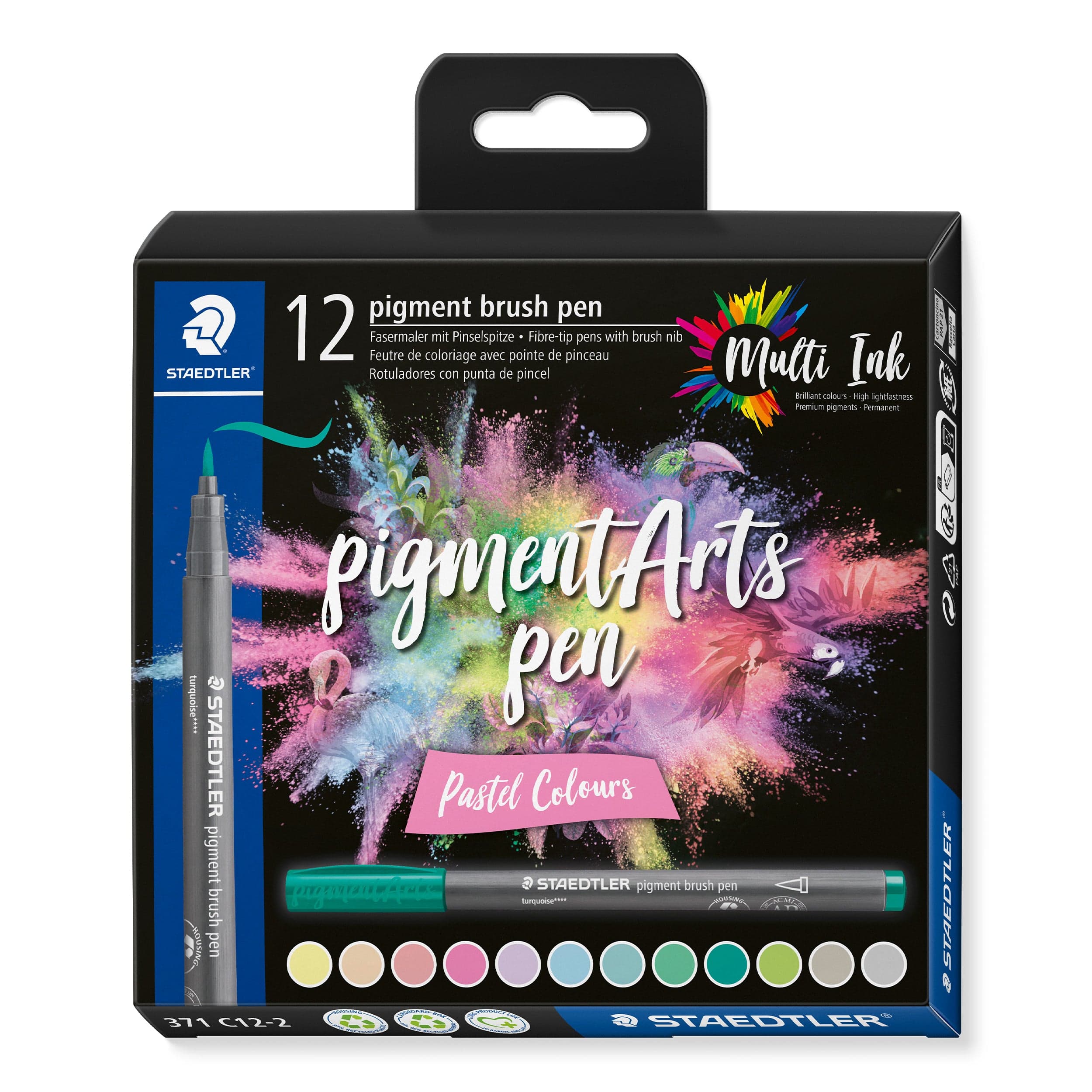 Staedtler Tusser Staedtler sæt Pigment Arts brush 12 stk. Pastel colors