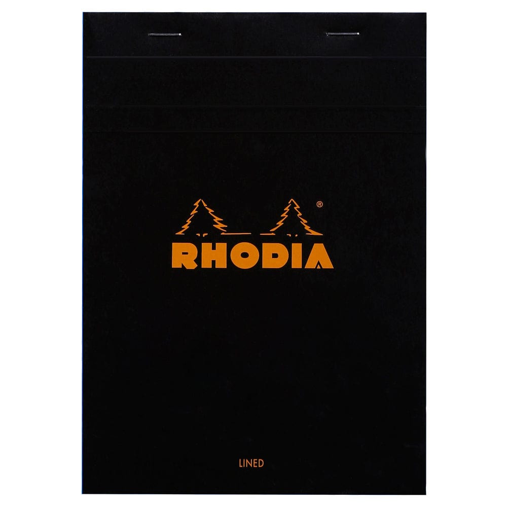 Stelling Rhodia BLACK head stapled pad N°16 - linjeret