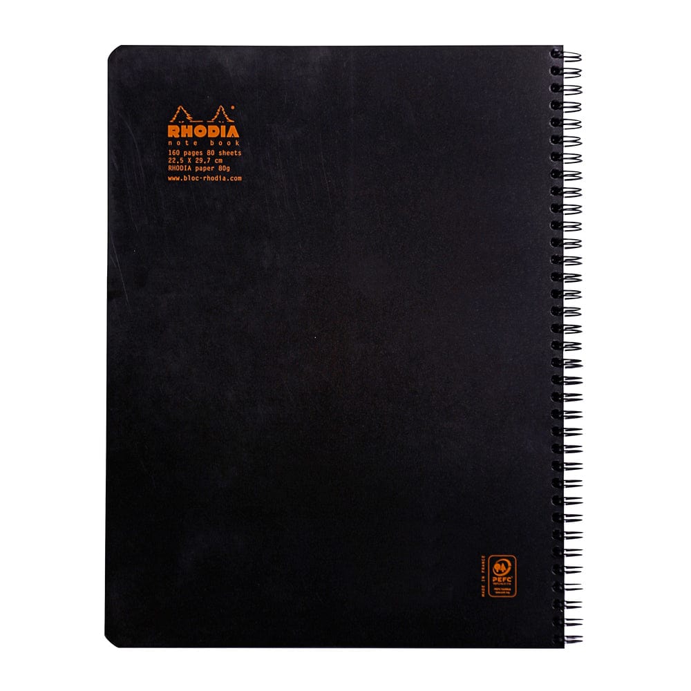 Stelling Rhodia Classic BLACK notebook spiral - Linjeret
