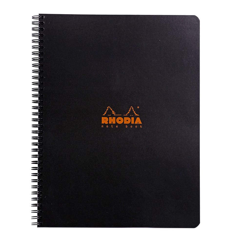 Stelling Rhodia Classic BLACK notebook spiral - Linjeret