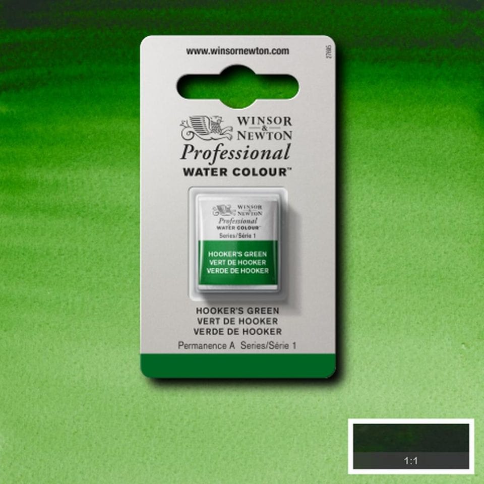 Winsor Newton 1/2 pans Hooker Green