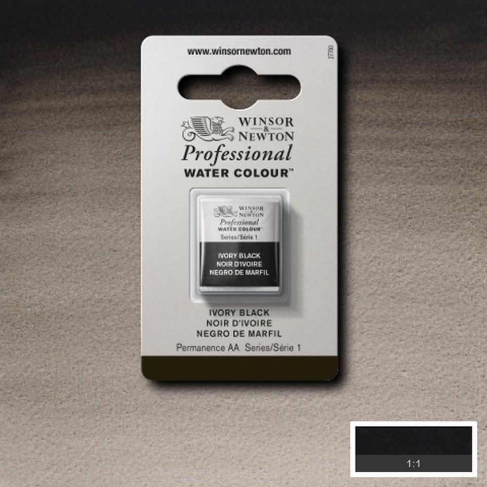 Winsor Newton 1/2 pans Ivory Black