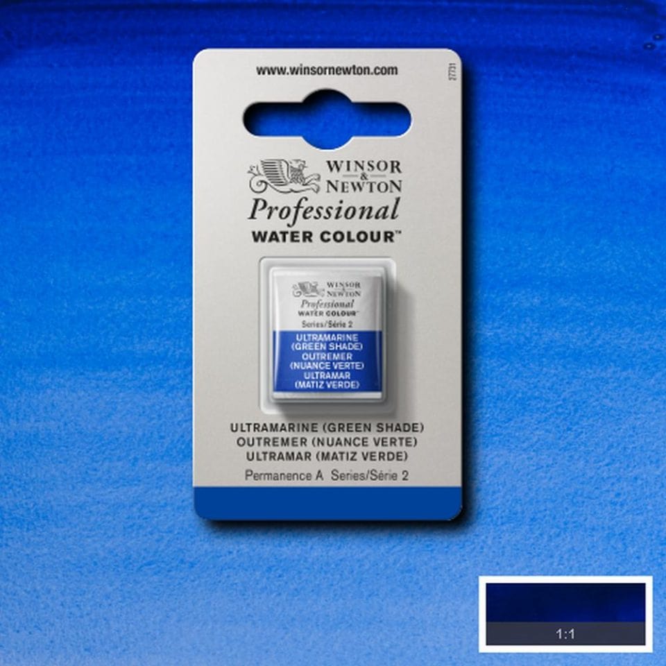 Winsor Newton 1/2 pans Ultramarine Green Shade