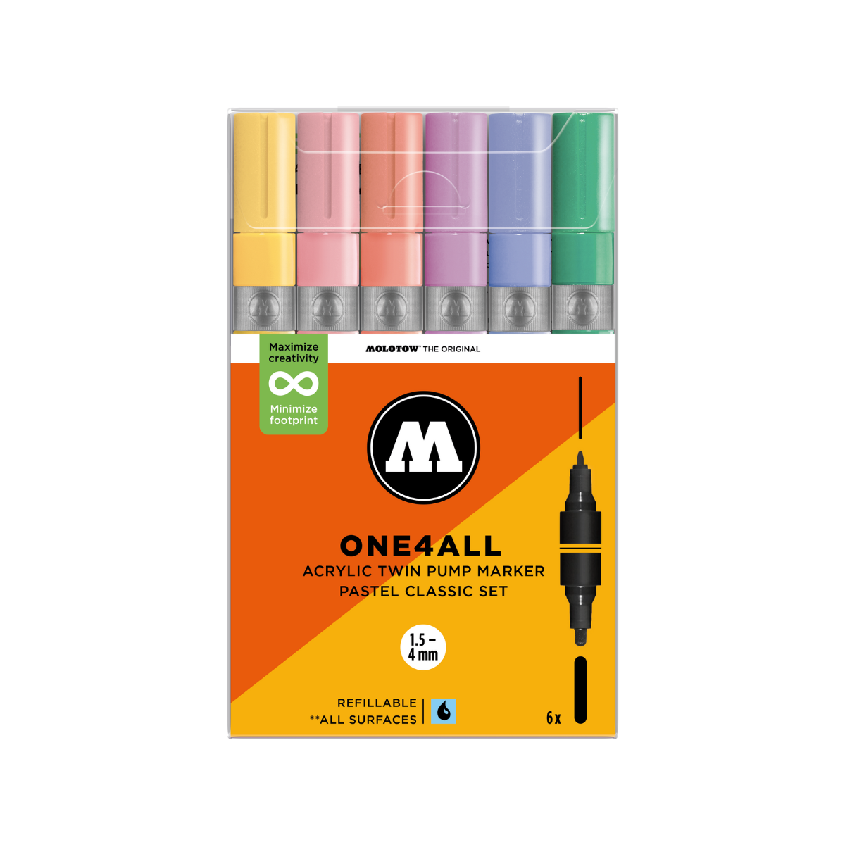 Molotow ONE4ALL TWIN 6 stk Pastel Classic sæt