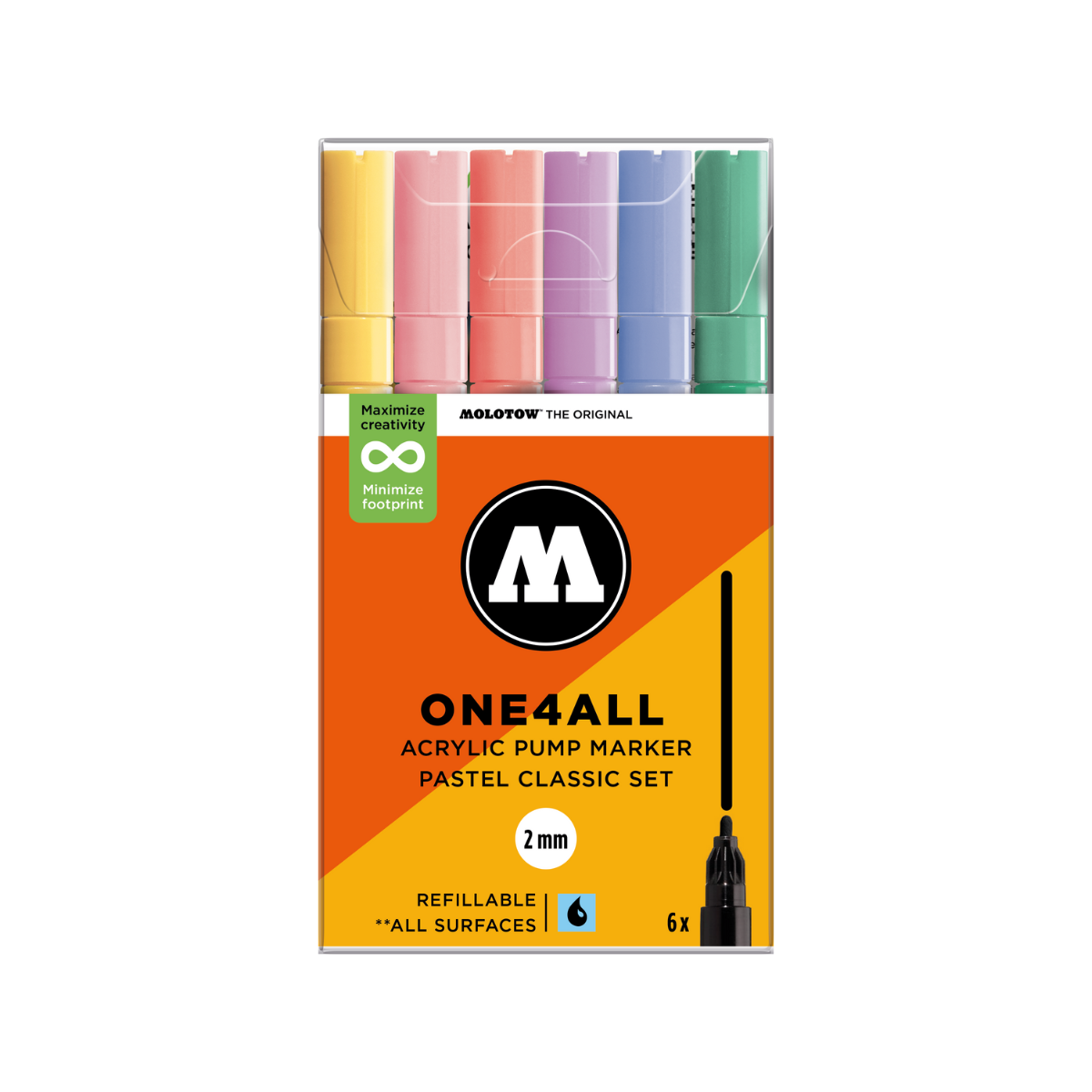 Molotow ONE4ALL 2mm. 6 stk Pastel Classic sæt