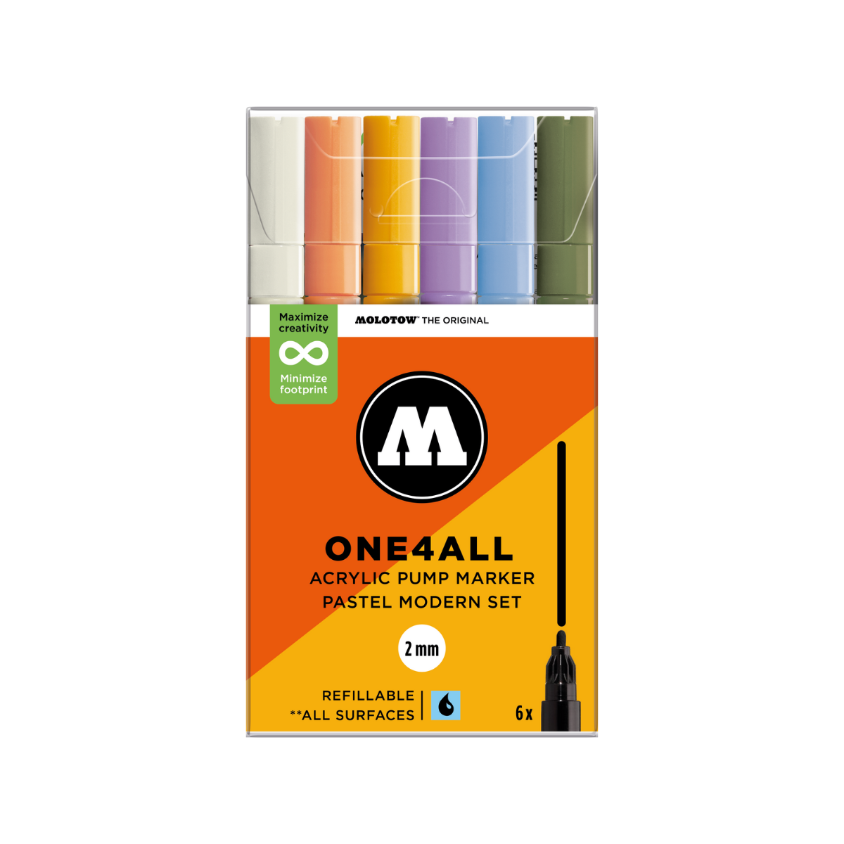 Molotow ONE4ALL 2mm. 6 stk Pastel Modern sæt