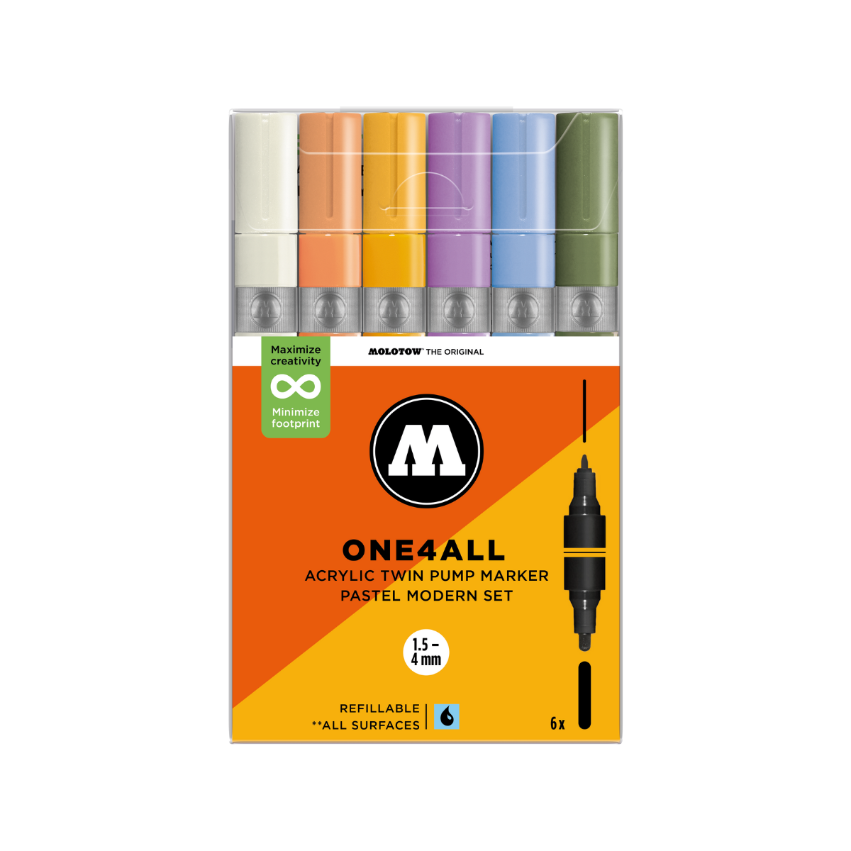 Molotow ONE4ALL TWIN 6 stk Pastel Modern sæt