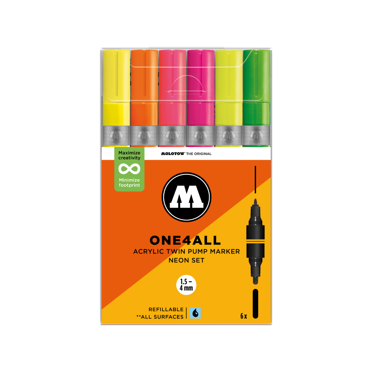 Molotow ONE4ALL TWIN 6 stk Neon sæt