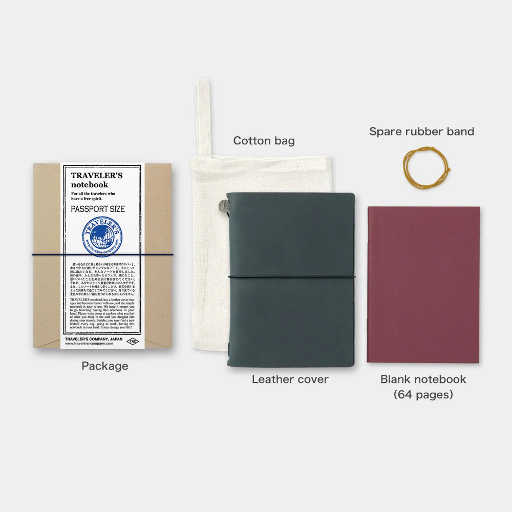 Traveler´s Company, Notebook Blue Passport Size(læderomslag)