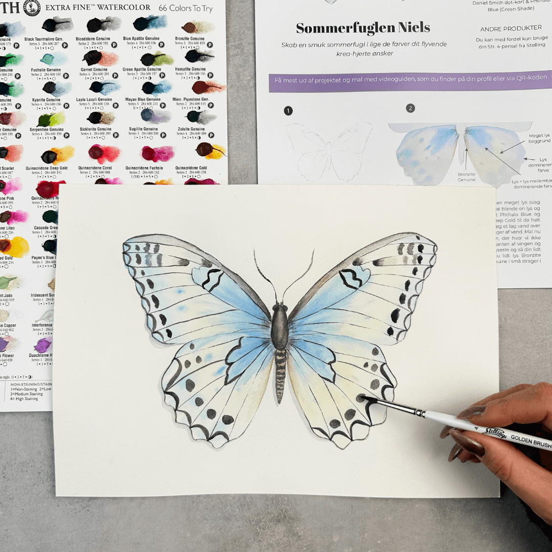 StellingxSelvtid akvarelboks Sommerfugl