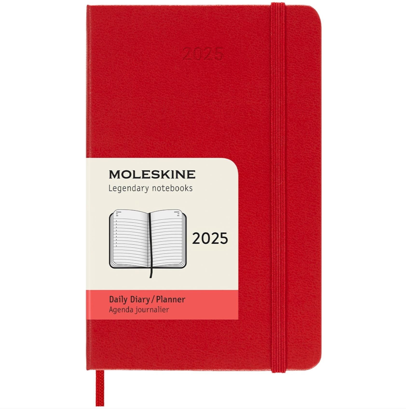 Moleskine Classic Hard 12M Daily Pocket Rød 2025