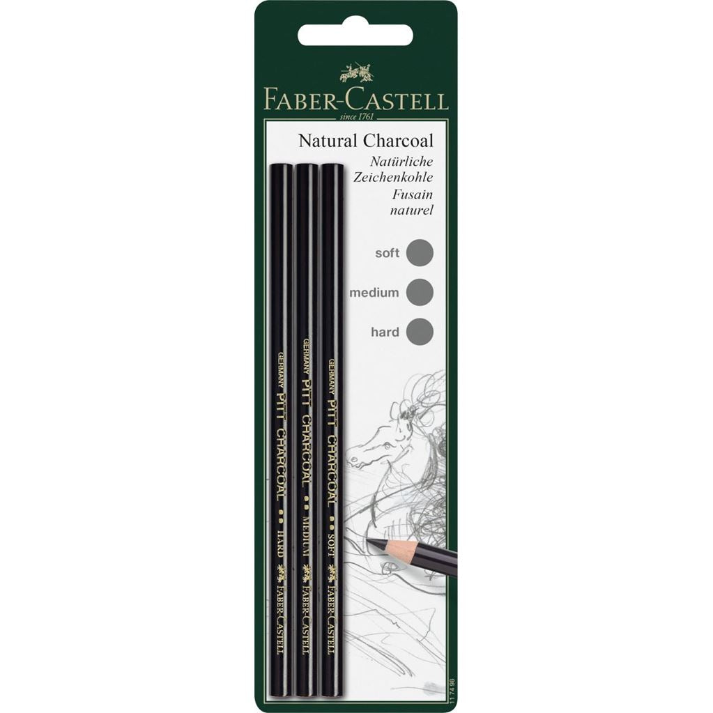 Faber-Castell Pitt Charcoal blyant sæt 3 stk