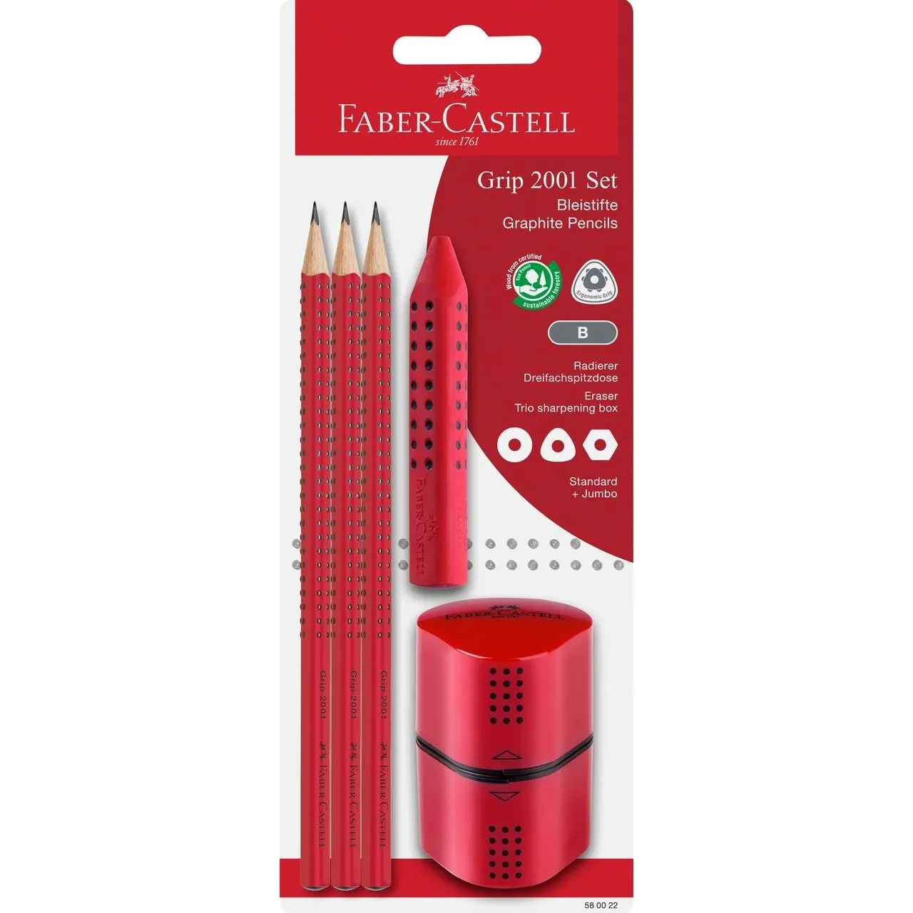Faber-Castell rød Grip set