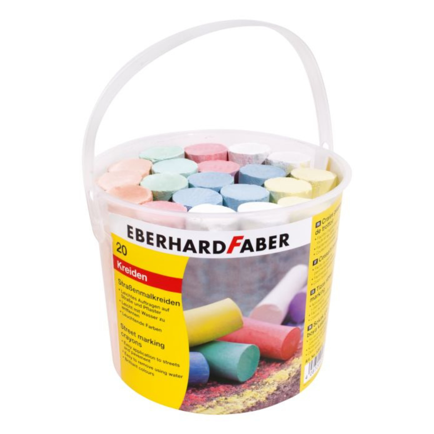 Gadekridt 20 stk. i bøtte farvet