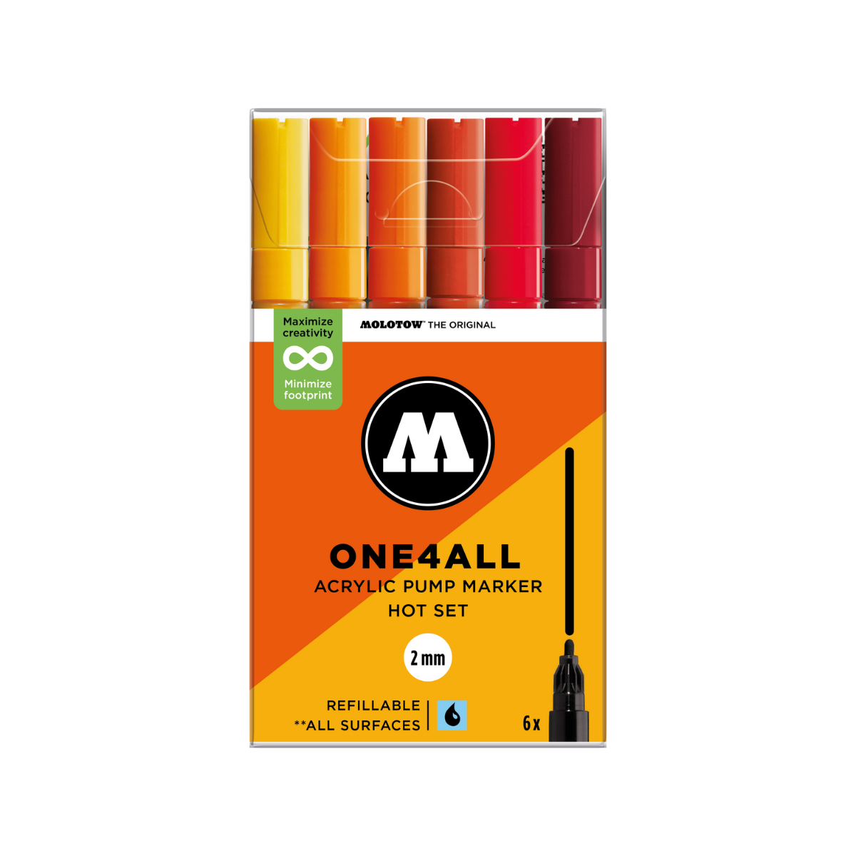 Molotow ONE4ALL 2mm. 6 stk. Hot sæt