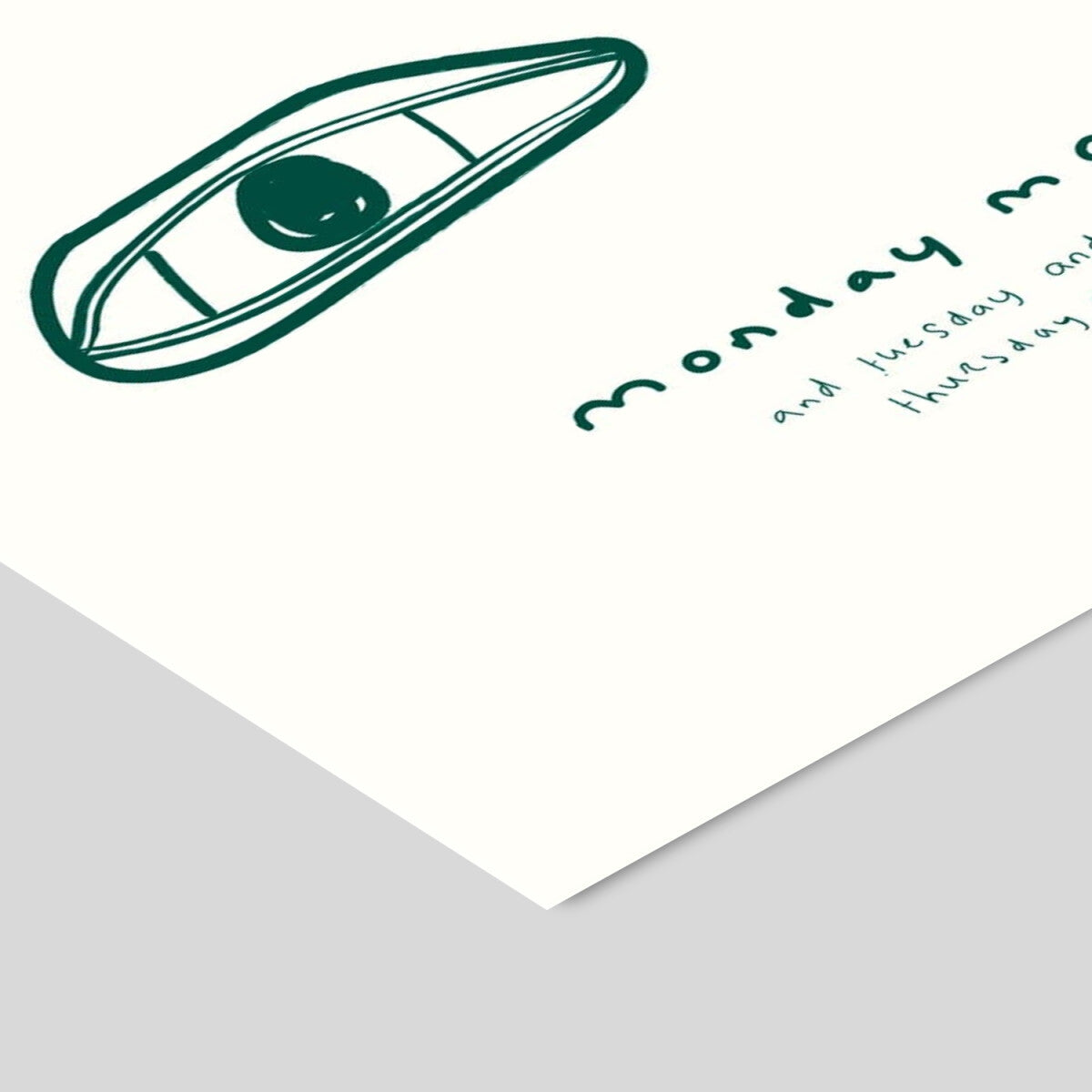 Life of van Dijk Mondaymorning OffwhiteGreen A3