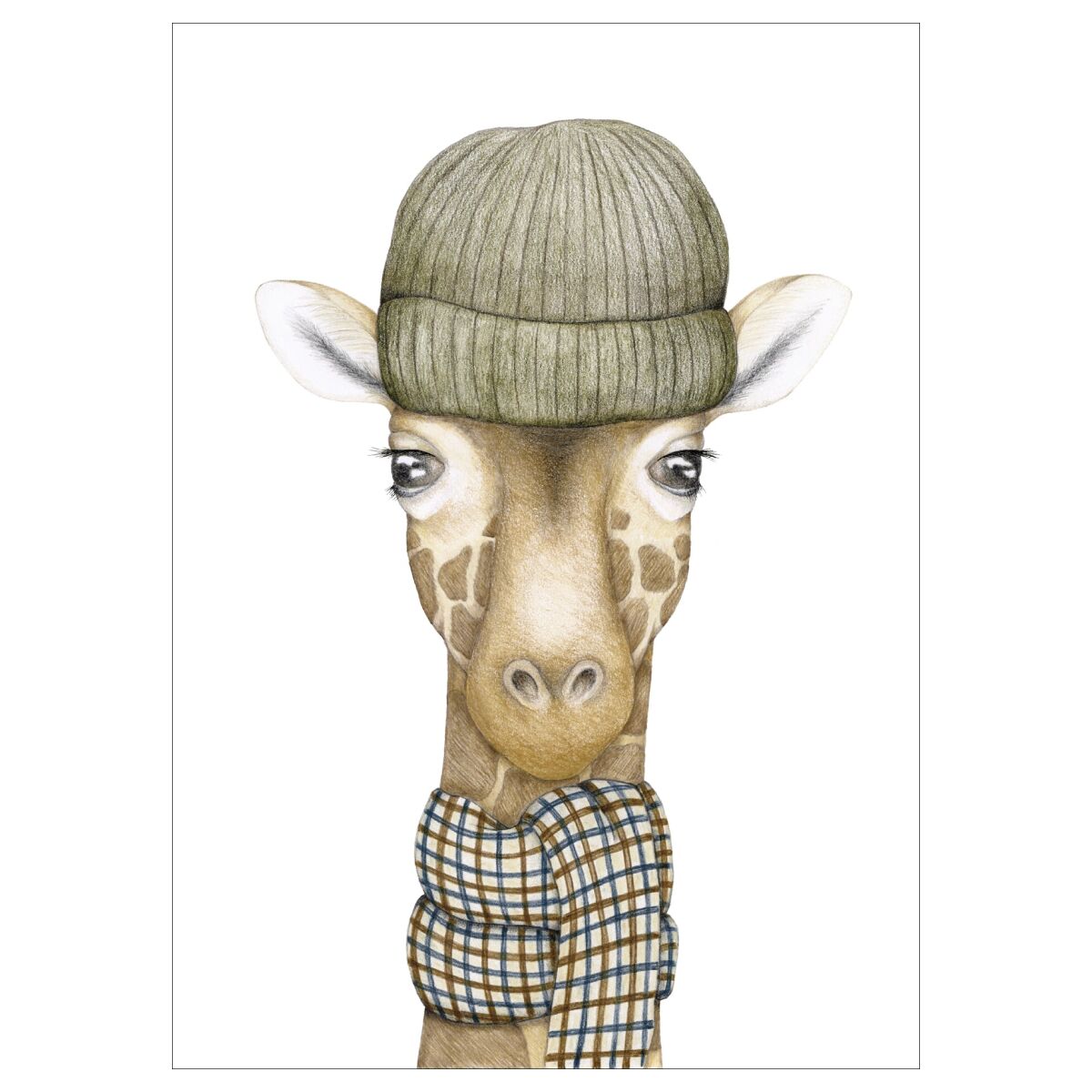 Ephie Studio Giraffen med huen A3