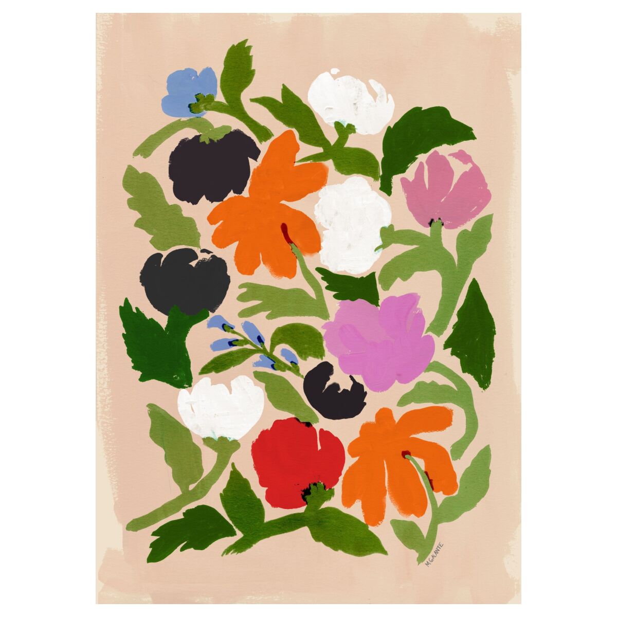 Affordable Art Prints x Megan Galante Vibrant Floral Abstract Flowers - A5