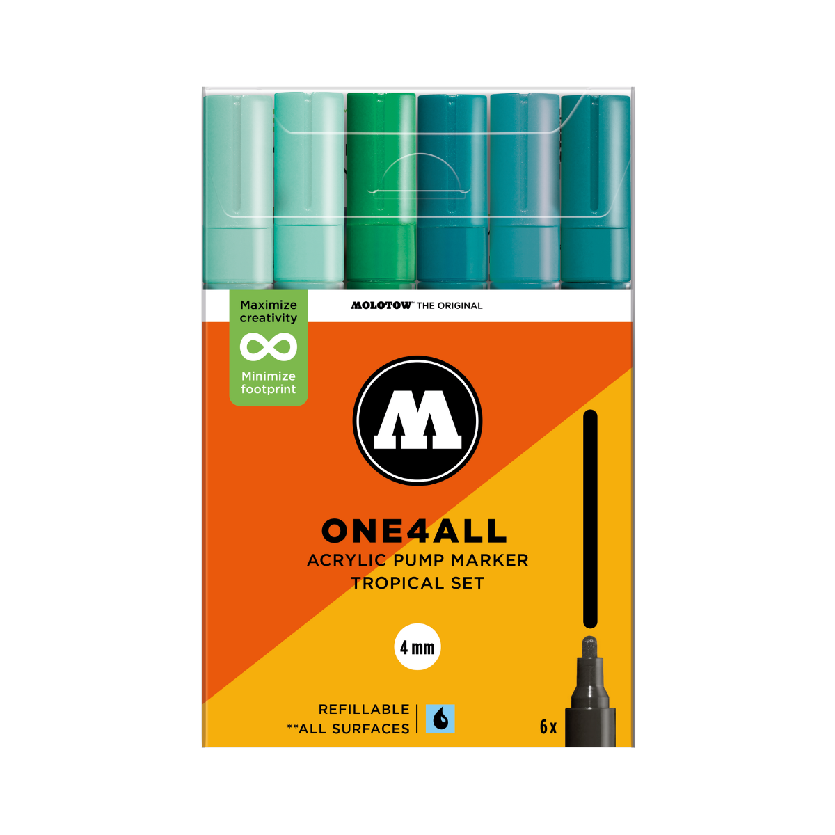 Molotow ONE4ALL 4mm. 6 stk. Tropical sæt