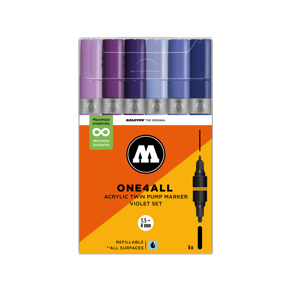 Molotow ONE4ALL TWIN 6 stk Violet sæt