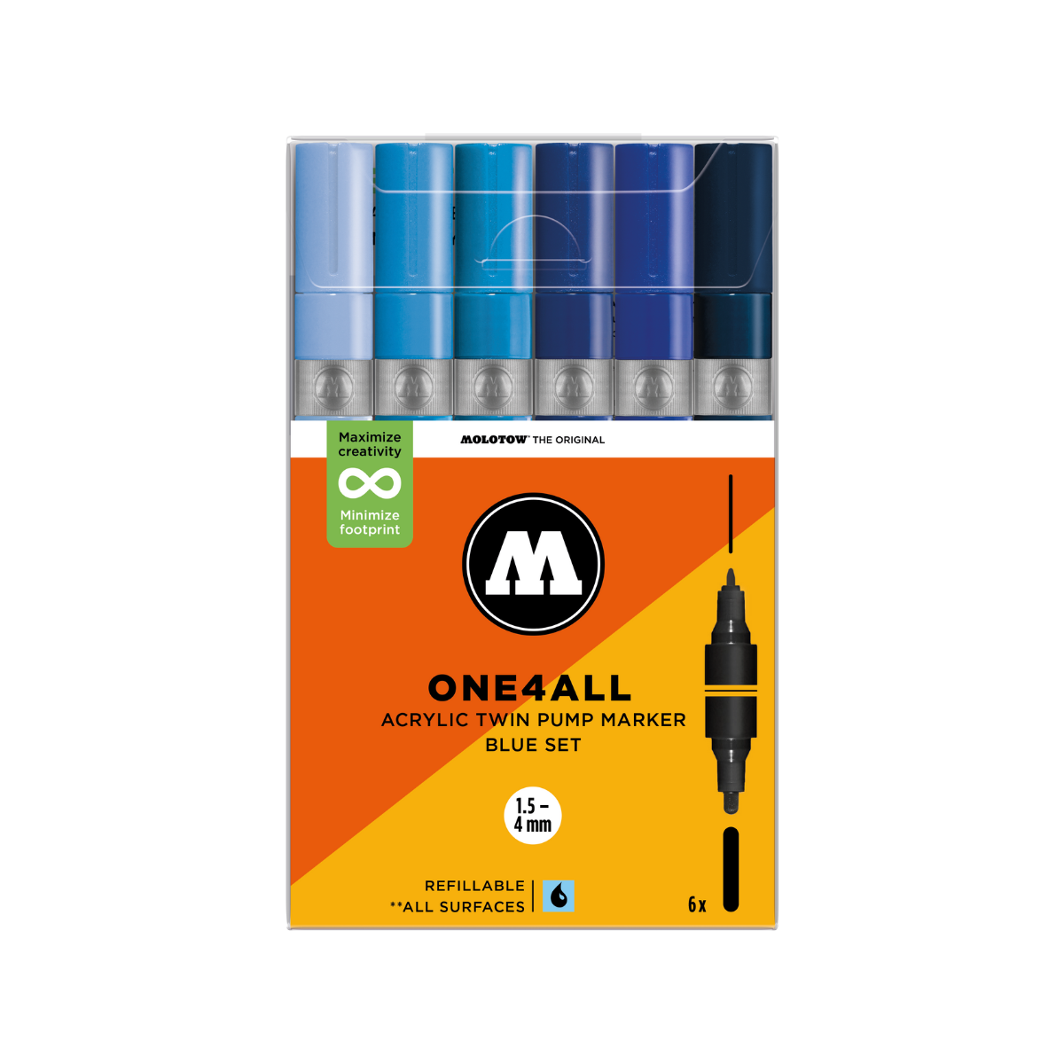 Molotow ONE4ALL TWIN 6 stk Blue sæt