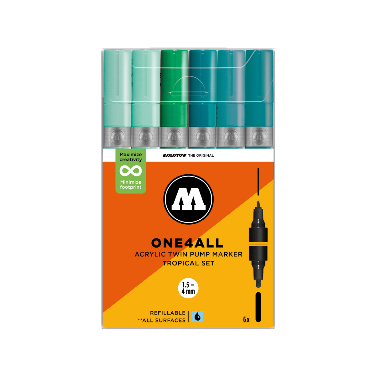 Molotow ONE4ALL TWIN 6 stk Tropical sæt