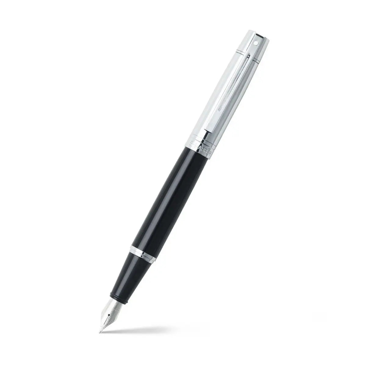 Sheaffer 300 Glossy sort og krom med kromdetaljer