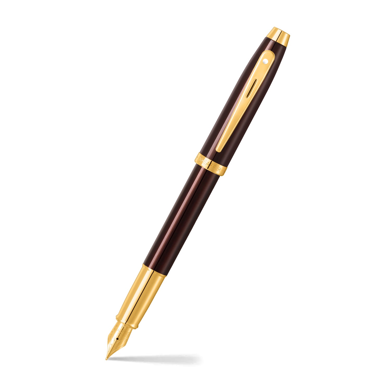 Sheaffer 100 Glossy Coffee Brown med PVD-gulddetaljer