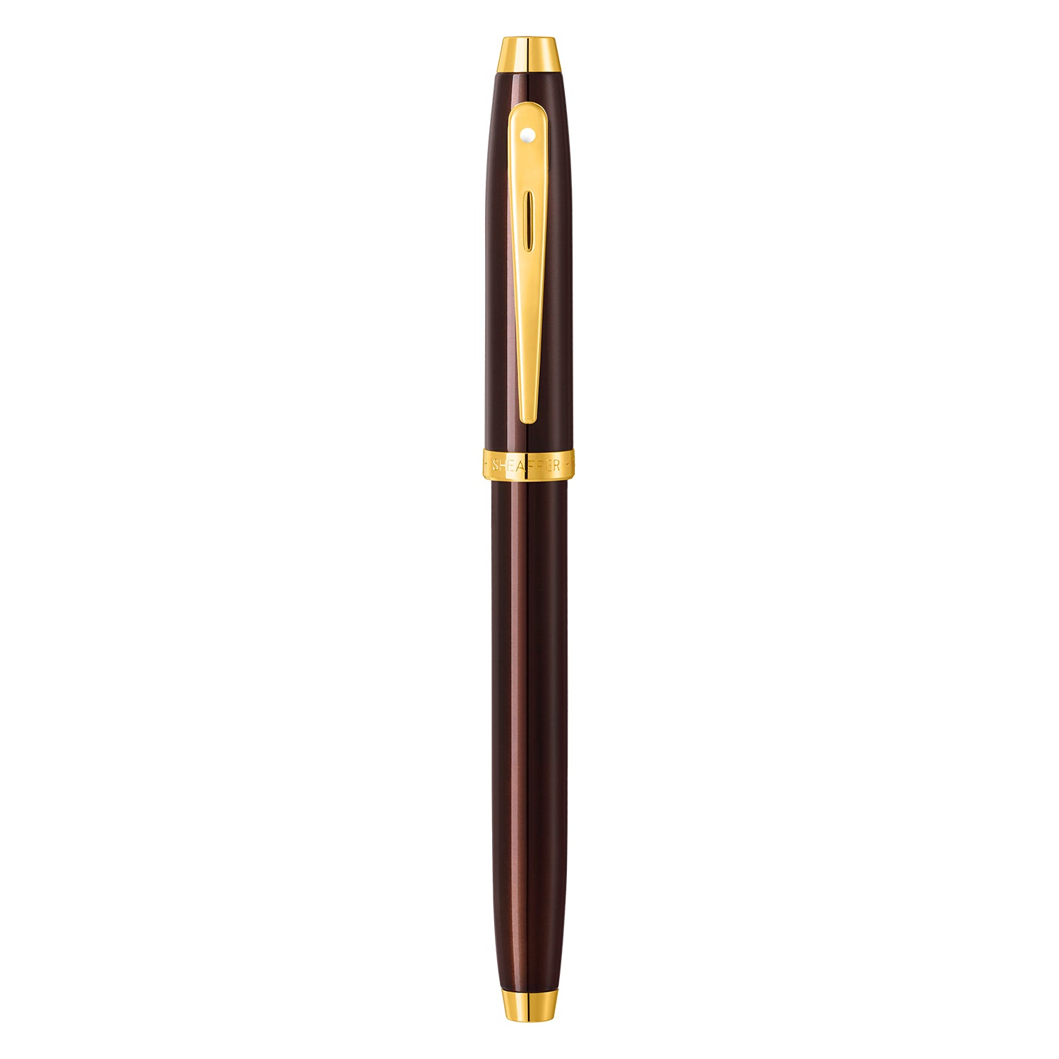 Sheaffer 100 Glossy Coffee Brown med PVD-gulddetaljer