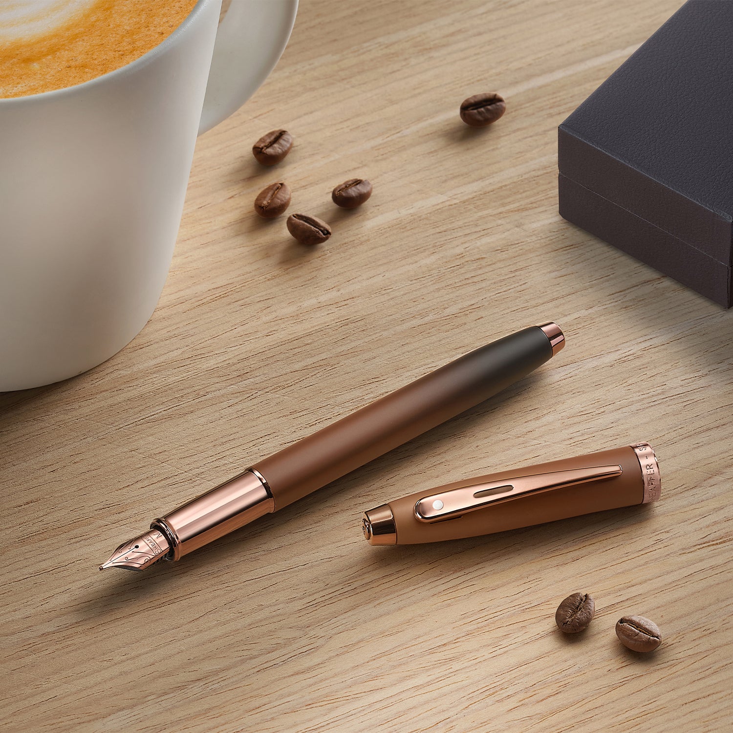 Sheaffer 100 Coffee Edition mat brun med brune PVD-detaljer