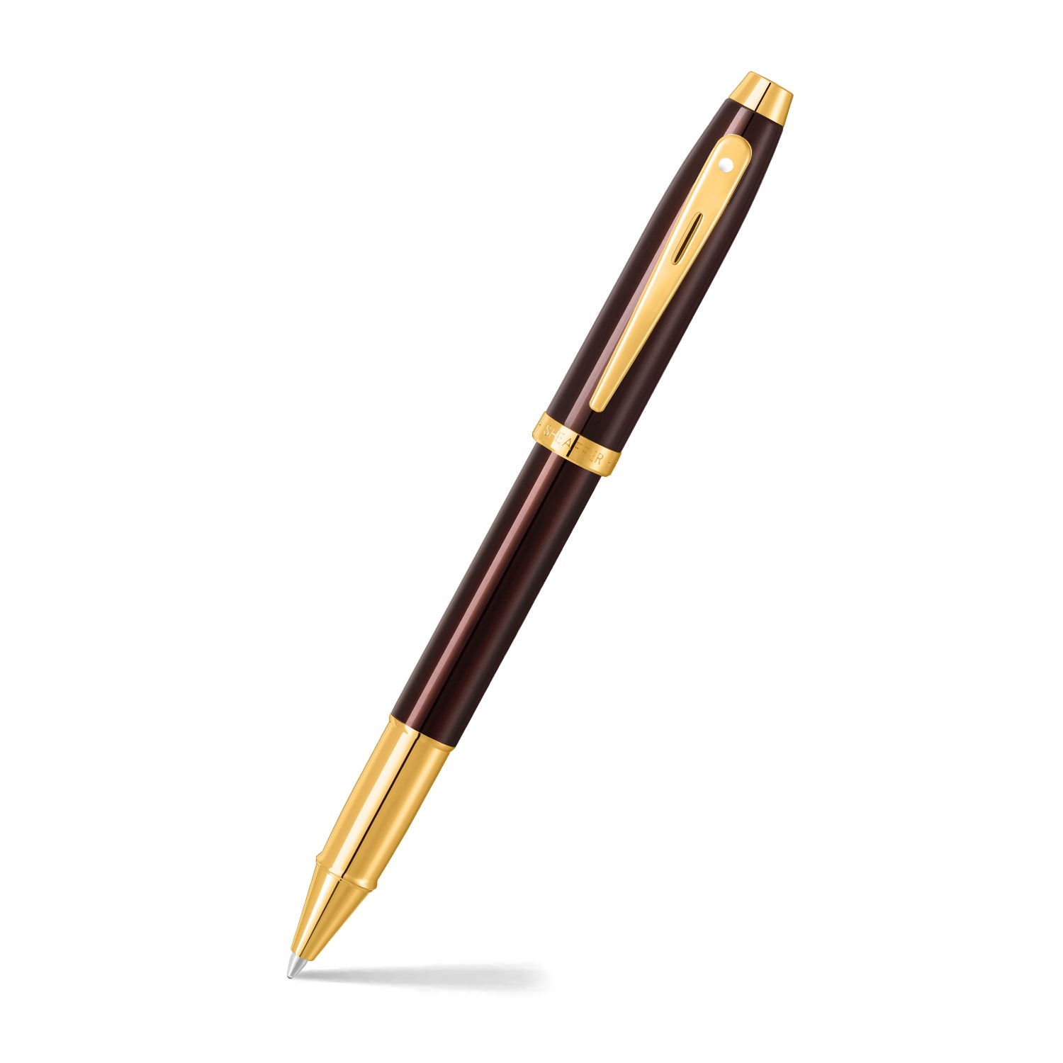 Sheaffer 100 Glossy Coffee Brown med PVD-gulddetaljer