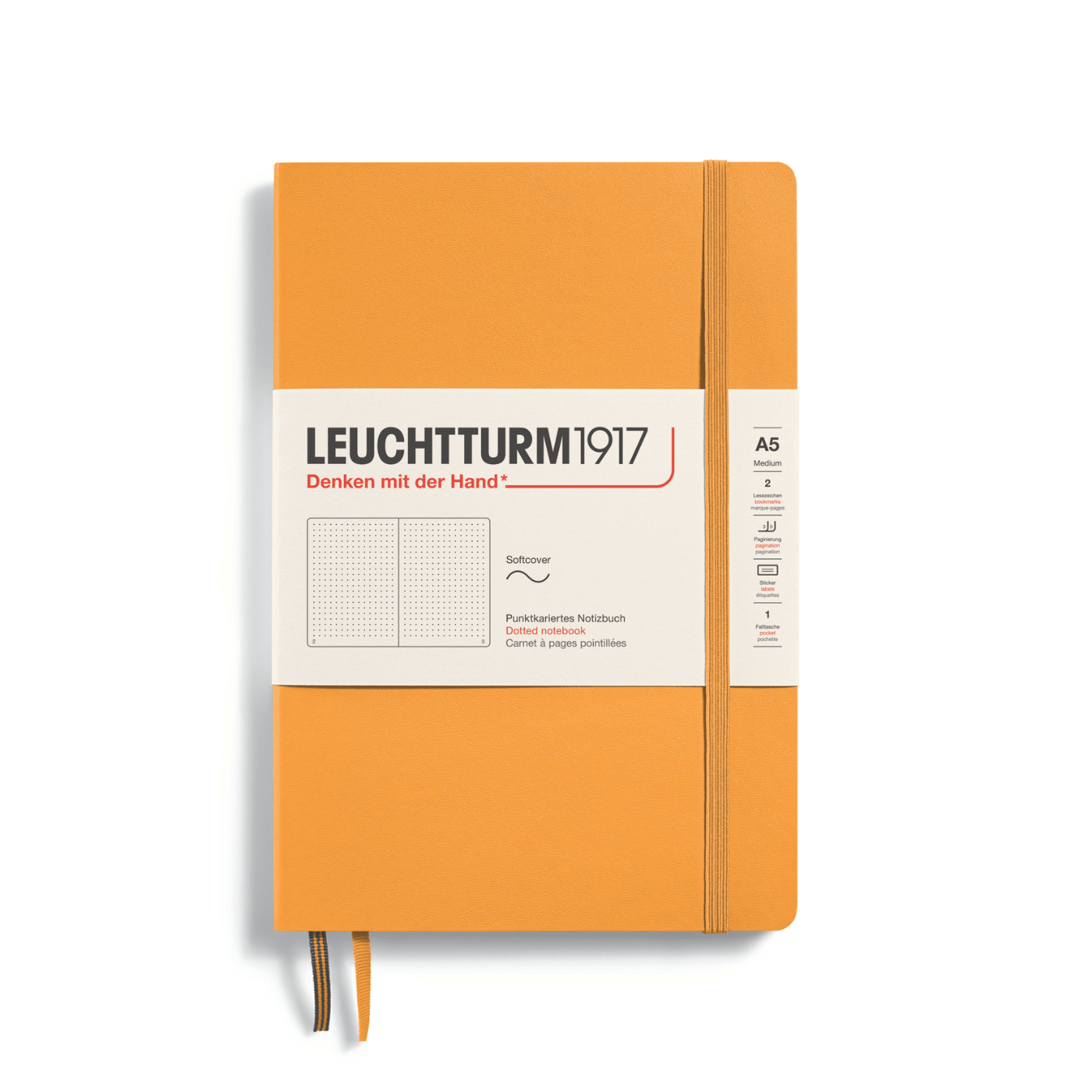 Leuchtturm1917 Notesbog Softcover A5 121s Prikket Rising Sun