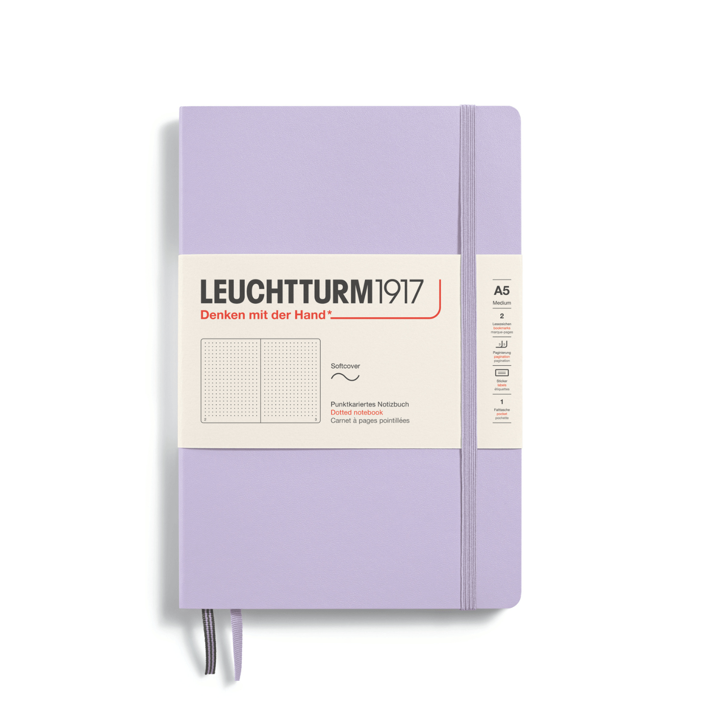 Leuchtturm1917 Notesbog Softcover A5 121s Prikket Lilac