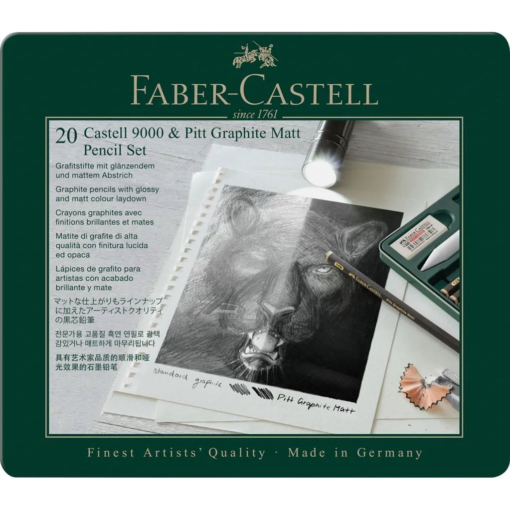 Faber-Castell 9000 & Pitt Graphite Matt sæt 20 stk.