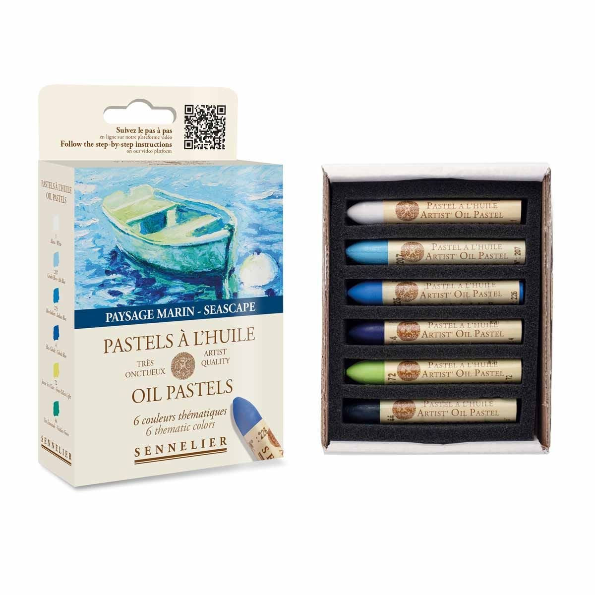 Sennelier Oil pastel sæt 6 stk Seascap