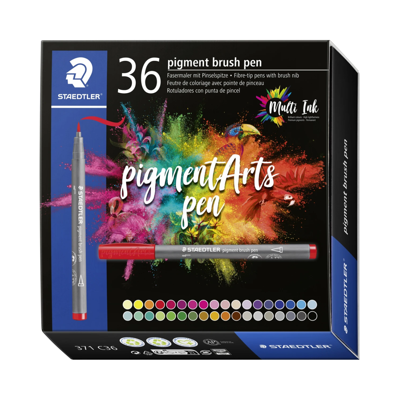 Staedtler Pigment brush pen sæt 36 stk.