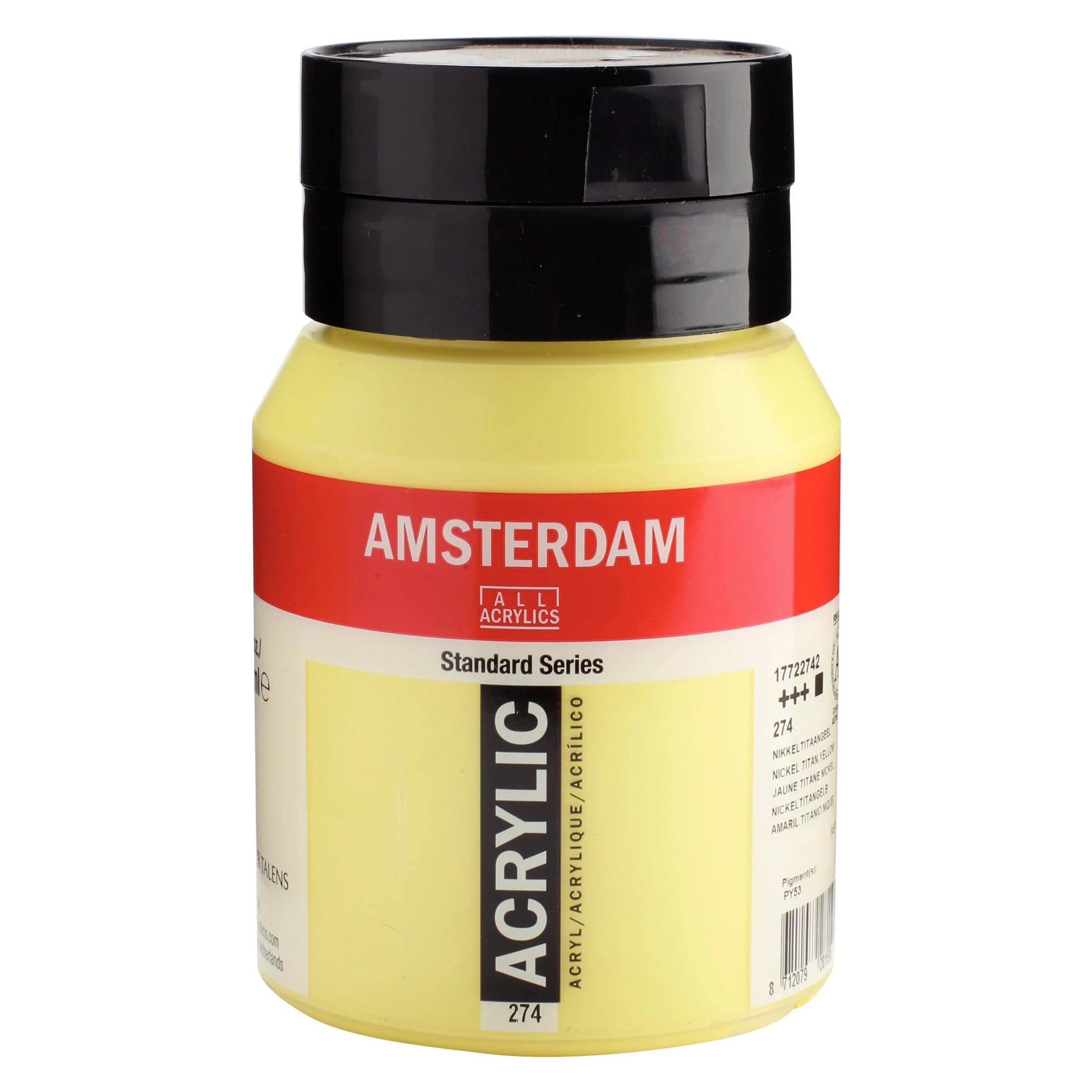 Amsterdam Akrylmaling 500ml Nickel Titanium Yellow