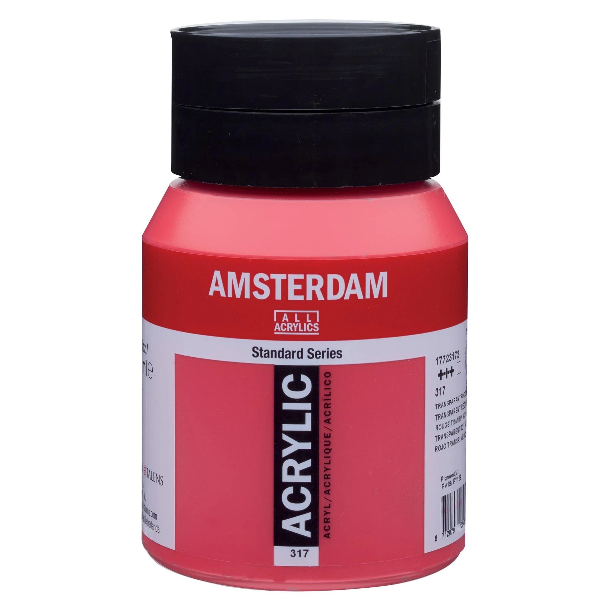 Amsterdam Akrylmaling 500ml Transparent Red Medium