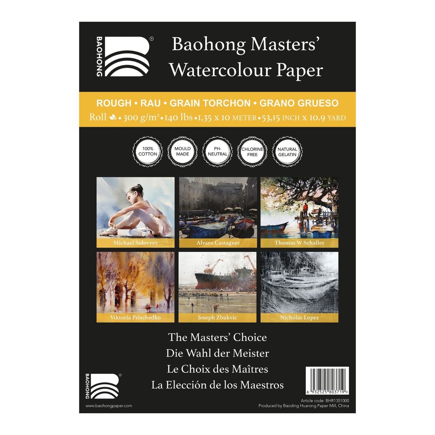 Baohong Masters' Aquarellpapier – ganze Rolle
