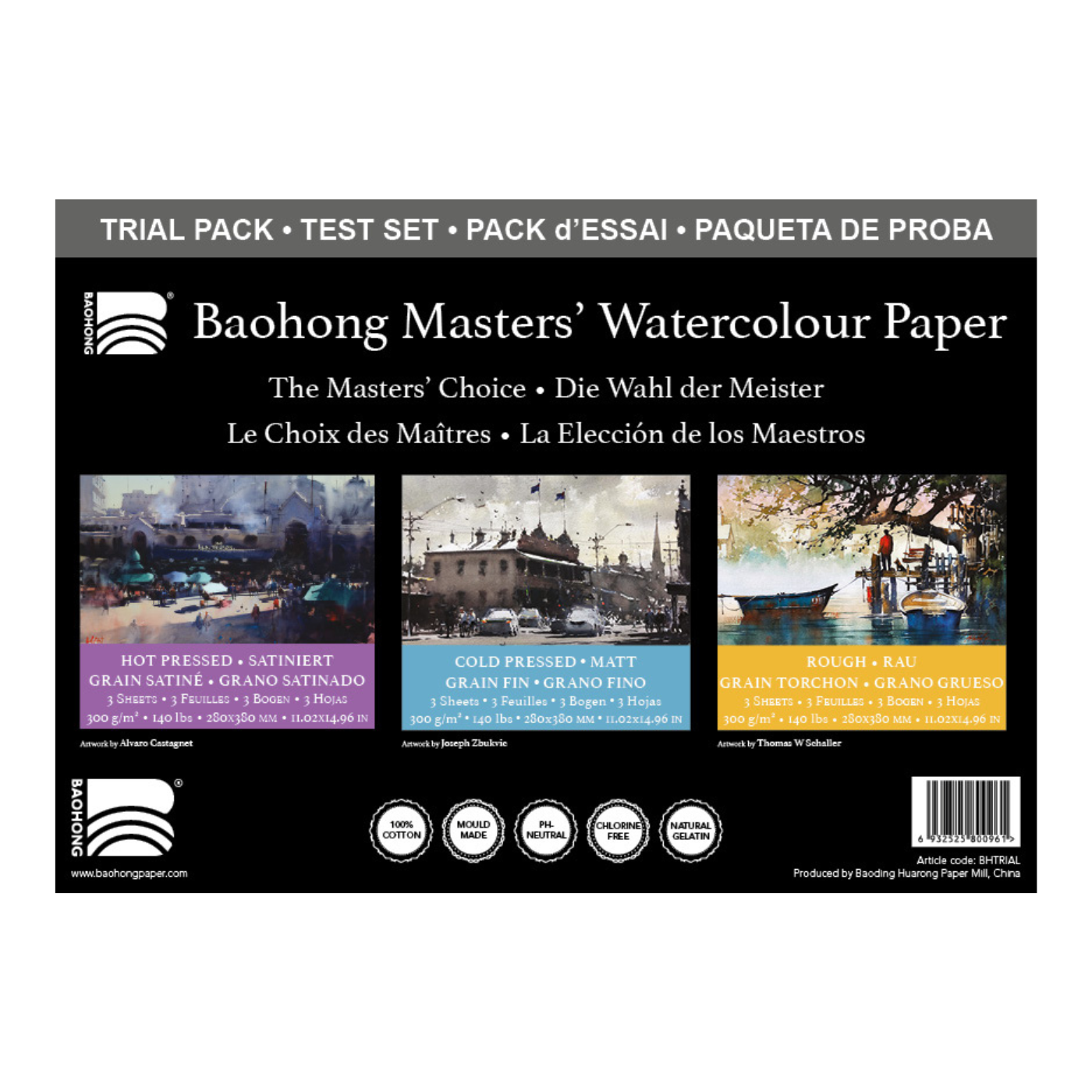 Baohong Masters' prøvepakke – 9 ark 280x380 mm