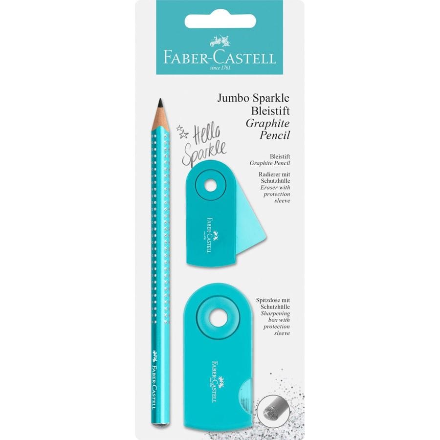 Faber-Castell Farveblyanter Faber-Castell Jumbo Sparkle graphite pencil set - Turkis