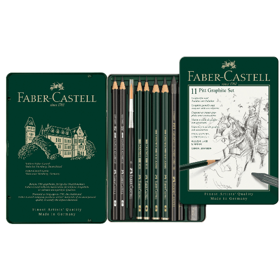 Faber-Castell Farveblyanter Faber-Castell Pitt graphite tinæske - 11 ass.