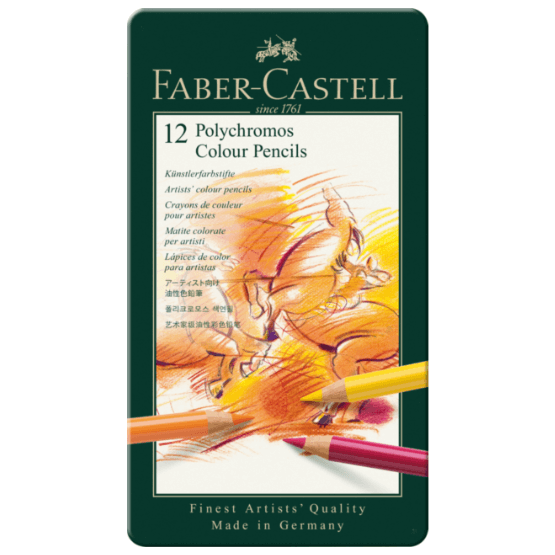 Faber-Castell Farveblyanter Faber-Castell Polychromos tinæske - 12 farver